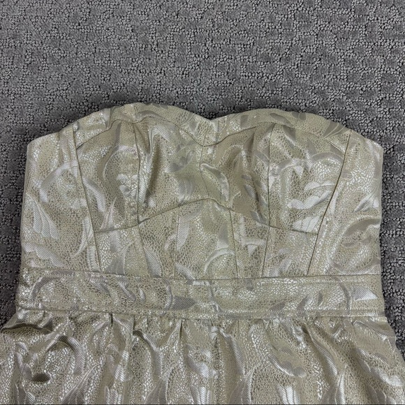 NWT American Eagle Dress Mini Strapless Metallic Printed Short Zip Womens S - Picture 3 of 8